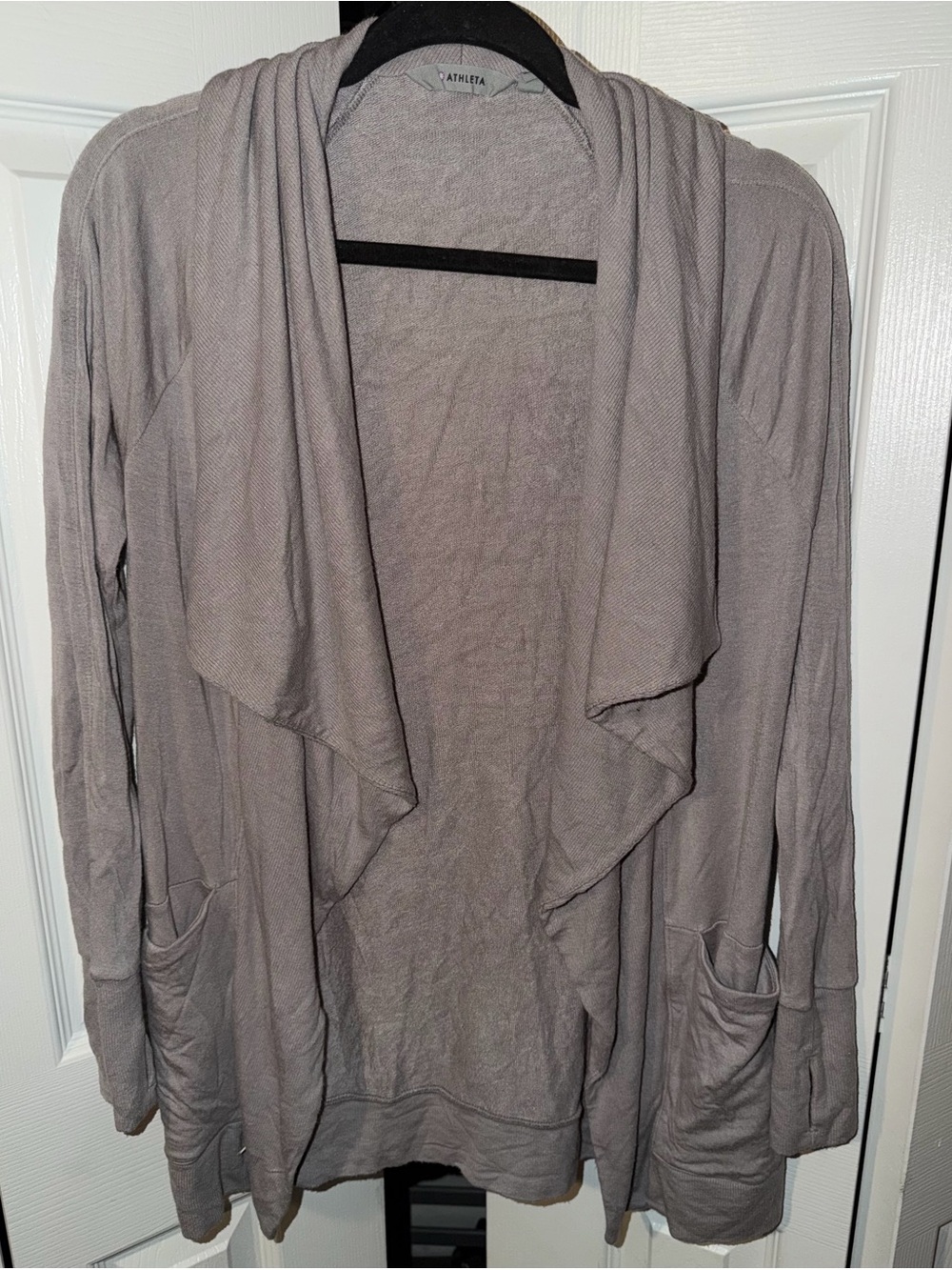 Athleta Studio Wrap Modal Cardigan in Taupe